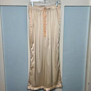 Parade Beige & Peach Satin Palazzo Pajama Pants